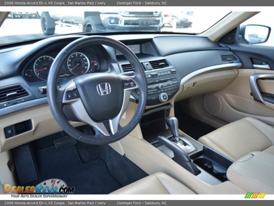 2008 Honda Accord EX-L V6 Coupe San Marino Red / Ivory Photo #10