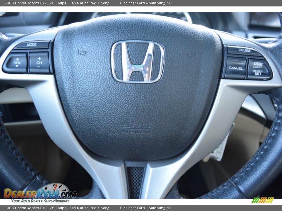2008 Honda Accord EX-L V6 Coupe San Marino Red / Ivory Photo #22