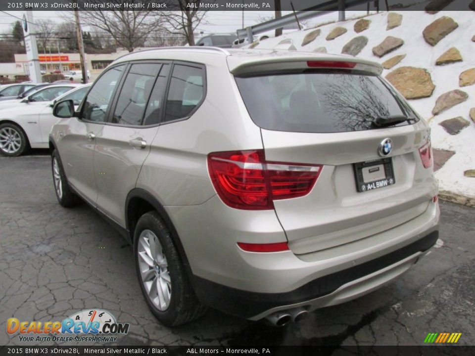 2015 BMW X3 xDrive28i Mineral Silver Metallic / Black Photo #4