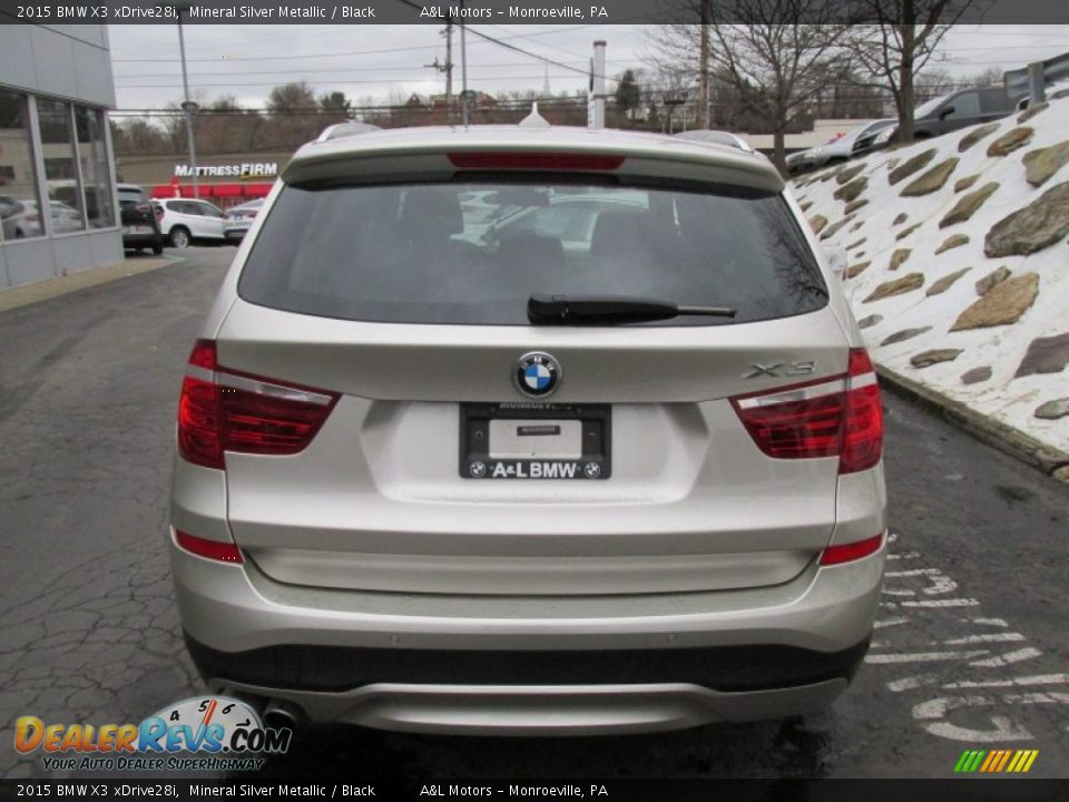 2015 BMW X3 xDrive28i Mineral Silver Metallic / Black Photo #5