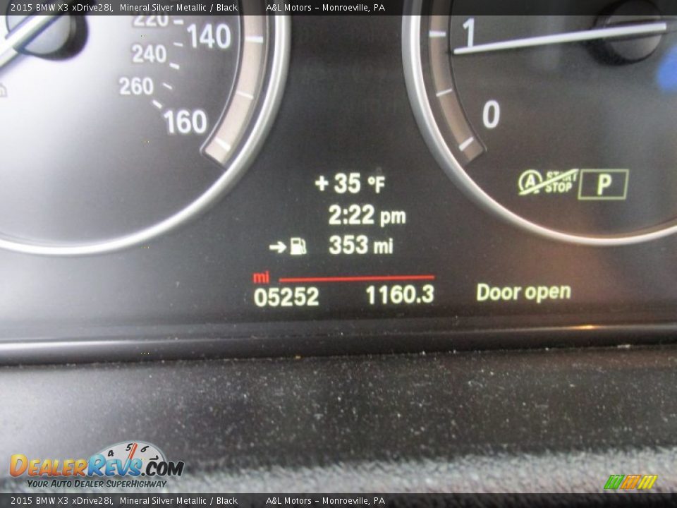 2015 BMW X3 xDrive28i Mineral Silver Metallic / Black Photo #20