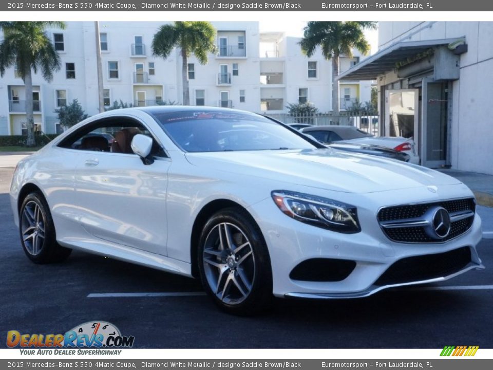 2015 Mercedes-Benz S 550 4Matic Coupe Diamond White Metallic / designo Saddle Brown/Black Photo #3