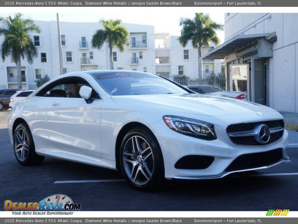 2015 Mercedes-Benz S 550 4Matic Coupe Diamond White Metallic / designo Saddle Brown/Black Photo #4