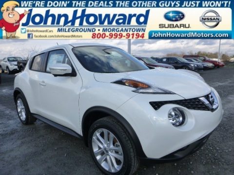 Pearl White Nissan Juke SV AWD.  Click to enlarge.