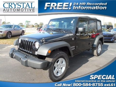 Black Jeep Wrangler Unlimited Sport S 4x4.  Click to enlarge.