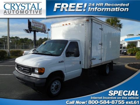 Oxford White Ford E Series Cutaway E350 Commercial Moving Van.  Click to enlarge.