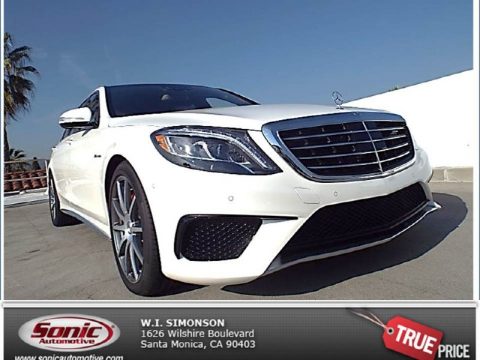 Diamond White Metallic Mercedes-Benz S 63 AMG 4Matic Sedan.  Click to enlarge.
