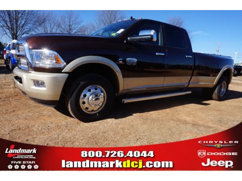 Western Brown Ram 3500 Laramie Longhorn Crew Cab Dual Rear Wheel.  Click to enlarge.