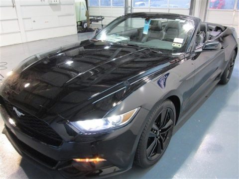 Black Ford Mustang EcoBoost Premium Convertible.  Click to enlarge.