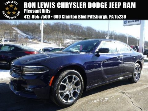Jazz Blue Pearl Dodge Charger SXT AWD.  Click to enlarge.