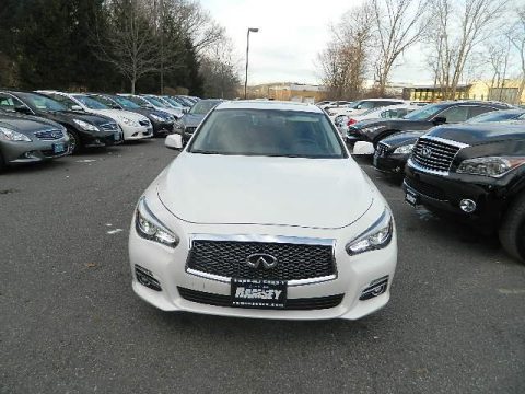 Moonlight White Infiniti Q 50 3.7 AWD.  Click to enlarge.