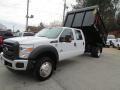Front 3/4 View of 2015 Ford F450 Super Duty XL Crew Cab Dump Truck 4x4 #2