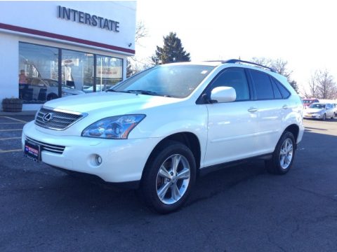 Crystal White Lexus RX 400h AWD Hybrid.  Click to enlarge.