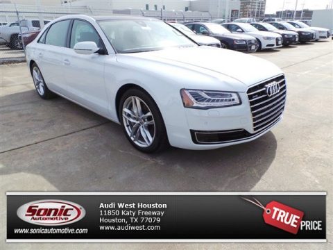 Glacier White Metallic Audi A8 L TDI quattro.  Click to enlarge.