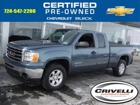 Stealth Gray Metallic GMC Sierra 1500 SLE Extended Cab 4x4.  Click to enlarge.