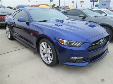 Deep Impact Blue Metallic Ford Mustang GT Premium Coupe.  Click to enlarge.