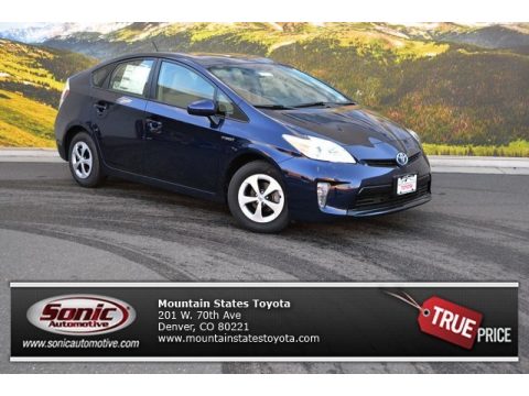 Nautical Blue Metallic Toyota Prius Three Hybrid.  Click to enlarge.