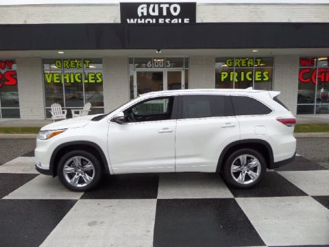Blizzard Pearl White Toyota Highlander Limited.  Click to enlarge.
