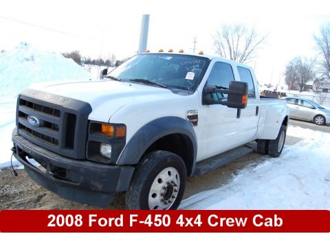Oxford White Ford F450 Super Duty XLT Crew Cab 4x4 Dually.  Click to enlarge.