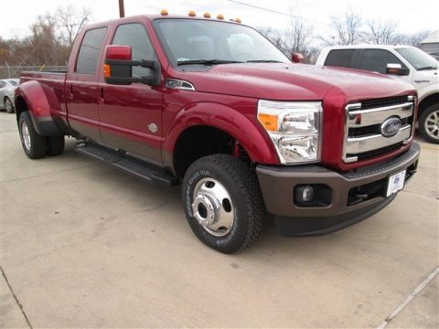 Ruby Red Ford F350 Super Duty Lariat Crew Cab 4x4 DRW.  Click to enlarge.