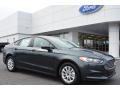 Front 3/4 View of 2015 Ford Fusion S #1