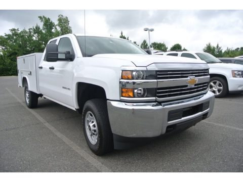 Summit White Chevrolet Silverado 2500HD WT Double Cab Utility.  Click to enlarge.