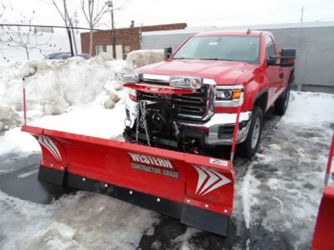 Fire Red GMC Sierra 2500HD Regular Cab 4x4 Plow Truck.  Click to enlarge.
