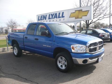 Electric Blue Pearl Dodge Ram 1500 SLT Quad Cab 4x4.  Click to enlarge.