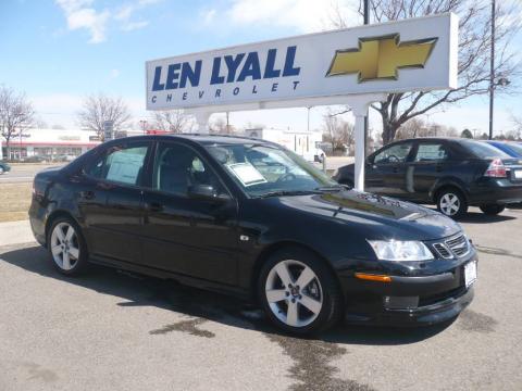Black Saab 9-3 Aero Sport Sedan.  Click to enlarge.