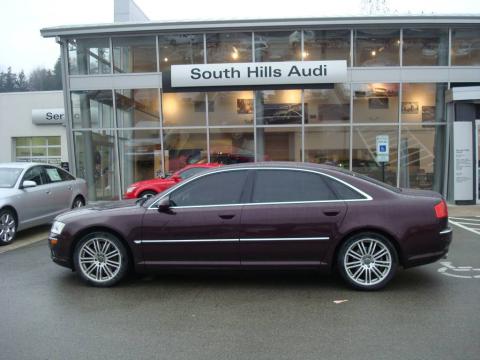 Burgundy Red Pearl Effect 2004 Audi A8 L 4.2 quattro with Beige interior 
