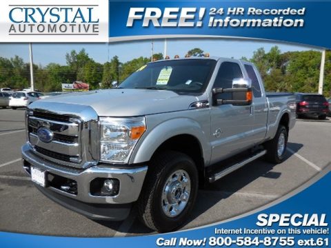 Ingot Silver Metallic Ford F350 Super Duty Lariat SuperCab 4x4.  Click to enlarge.