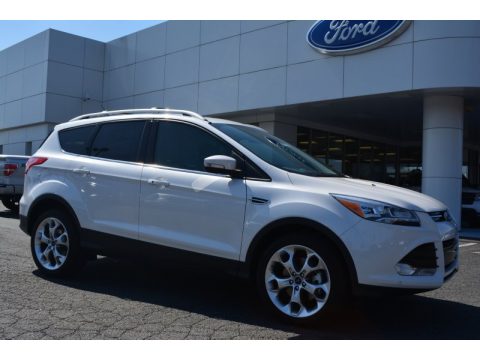 White Platinum Metallic Tri-Coat Ford Escape Titanium.  Click to enlarge.
