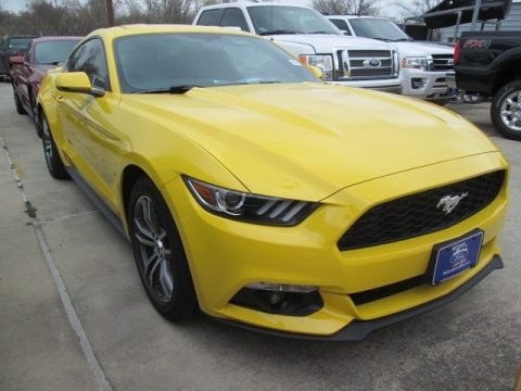 Triple Yellow Tricoat Ford Mustang EcoBoost Premium Coupe.  Click to enlarge.