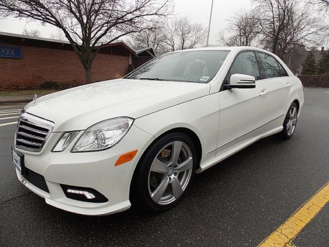 Arctic White Mercedes-Benz E 350 4Matic Sedan.  Click to enlarge.