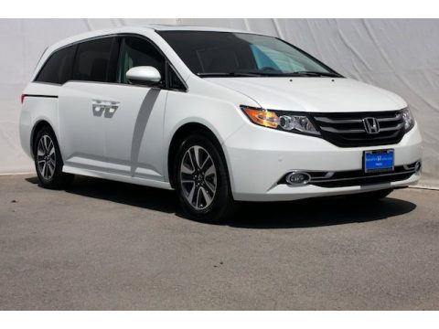 White Diamond Pearl Honda Odyssey Touring Elite.  Click to enlarge.