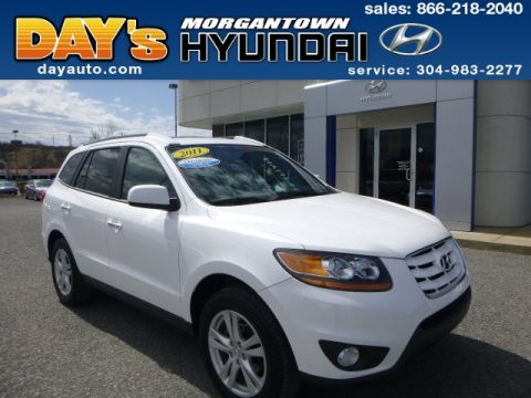 Frost White Pearl Hyundai Santa Fe Limited AWD.  Click to enlarge.