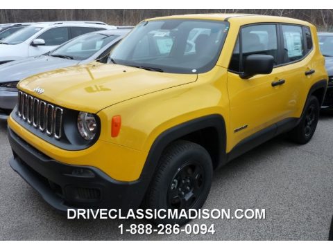 Solar Yellow Jeep Renegade Sport 4x4.  Click to enlarge.
