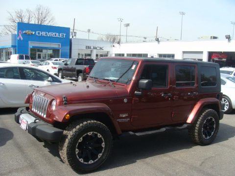 Red Rock Crystal Pearl Jeep Wrangler Unlimited Sahara 4x4.  Click to enlarge.