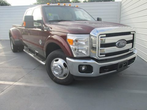 Bronze Fire Ford F350 Super Duty Lariat Crew Cab DRW.  Click to enlarge.