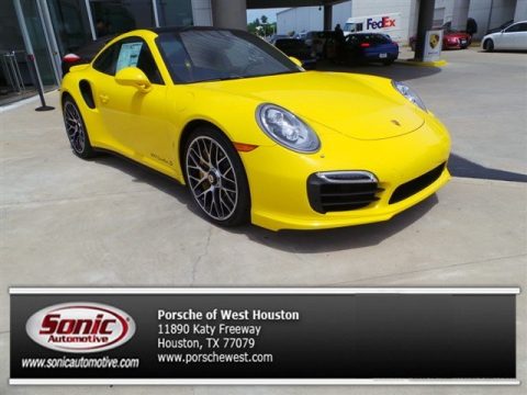 Racing Yellow Porsche 911 Turbo S Coupe.  Click to enlarge.
