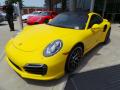 Front 3/4 View of 2015 Porsche 911 Turbo S Coupe #3