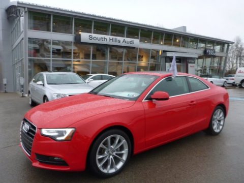 Brilliant Red Audi A5 2.0T quattro Coupe.  Click to enlarge.