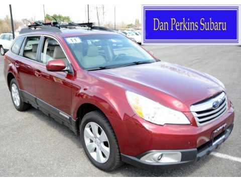 Ruby Red Pearl Subaru Outback 2.5i Premium Wagon.  Click to enlarge.