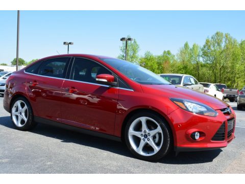 Ruby Red Ford Focus Titanium Sedan.  Click to enlarge.