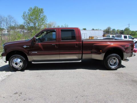 Dark Copper Metallic Ford F350 Super Duty King Ranch Crew Cab 4x4 Dually.  Click to enlarge.