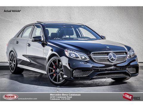 Black Mercedes-Benz E 63 AMG S 4Matic Sedan.  Click to enlarge.