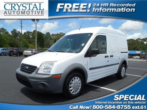 Frozen White Ford Transit Connect XL Cargo Van.  Click to enlarge.