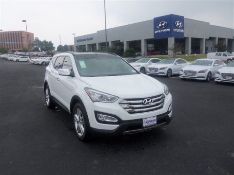 Frost White Pearl Hyundai Santa Fe Sport 2.0T.  Click to enlarge.