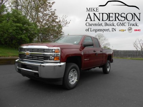 Deep Ruby Metallic Chevrolet Silverado 2500HD WT Double Cab 4x4.  Click to enlarge.
