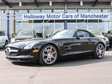 Obsidian Black Metallic Mercedes-Benz SLS AMG Roadster.  Click to enlarge.